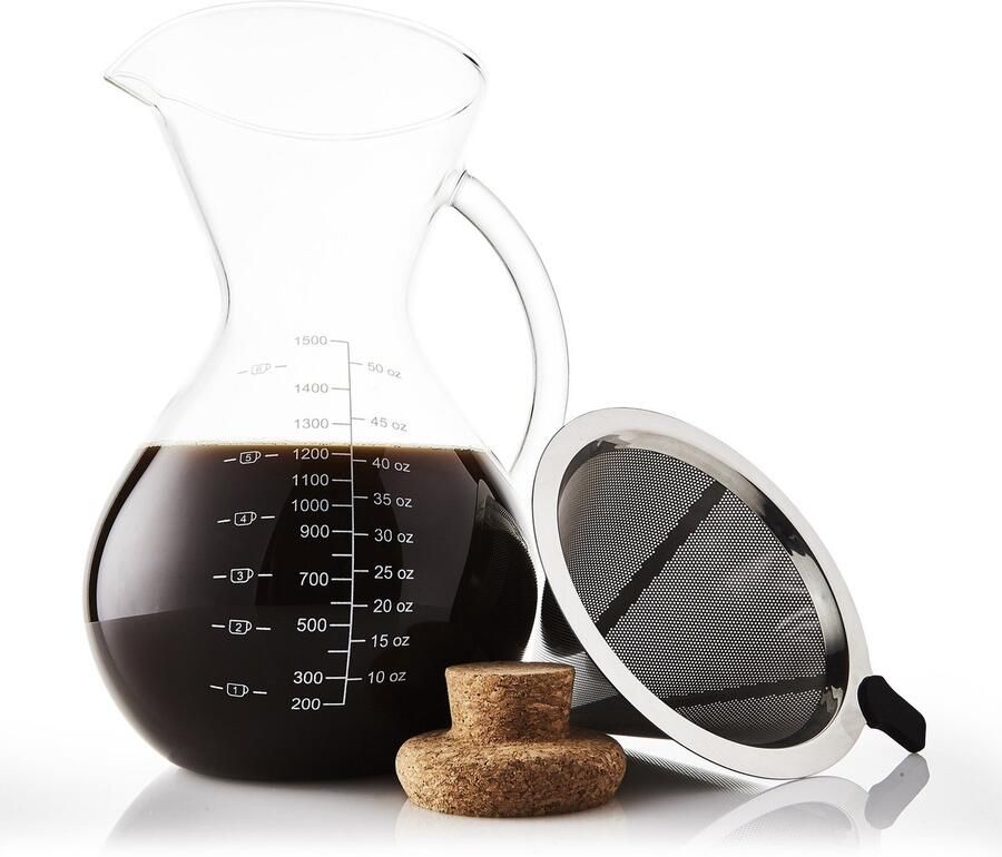 Omgoods Pour Over Koffiezetapparaat met Glazen Decante