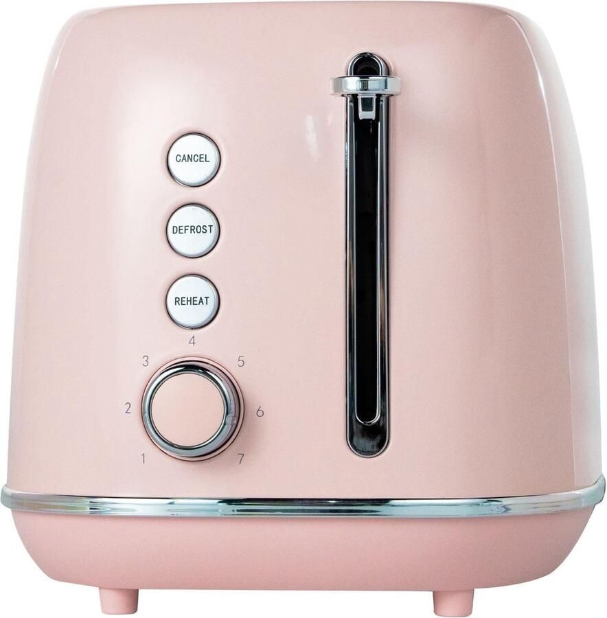 Omgoods Retro Broodrooster voor 2 Sneetjes met 7 Instellingen