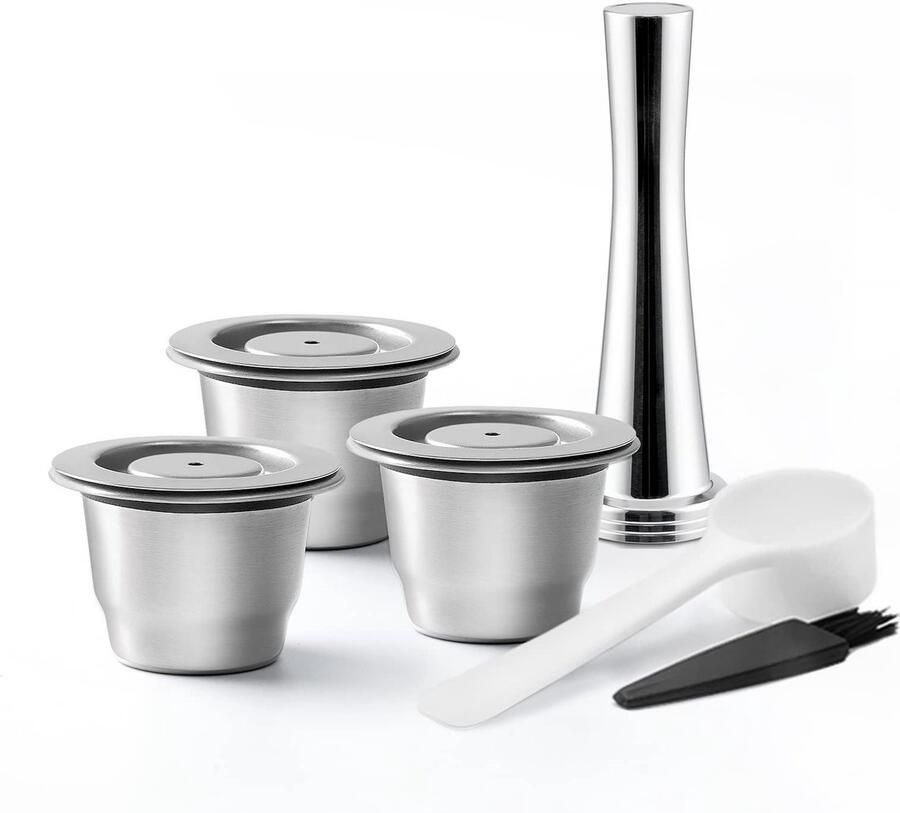 Omgoods Reusable Nespresso Koffie Capsules Roestvrijstalen Capsules 3-Pack