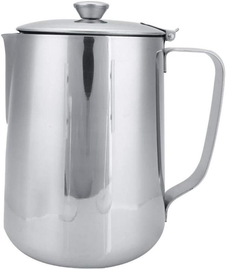 Omgoods- Schuimbeker 2000 ml Melkkruik Roestvrij Staal Melkopschuimkan Ergonomisch Handvat Duurzaam en Veilig Melkkan - Foto 1