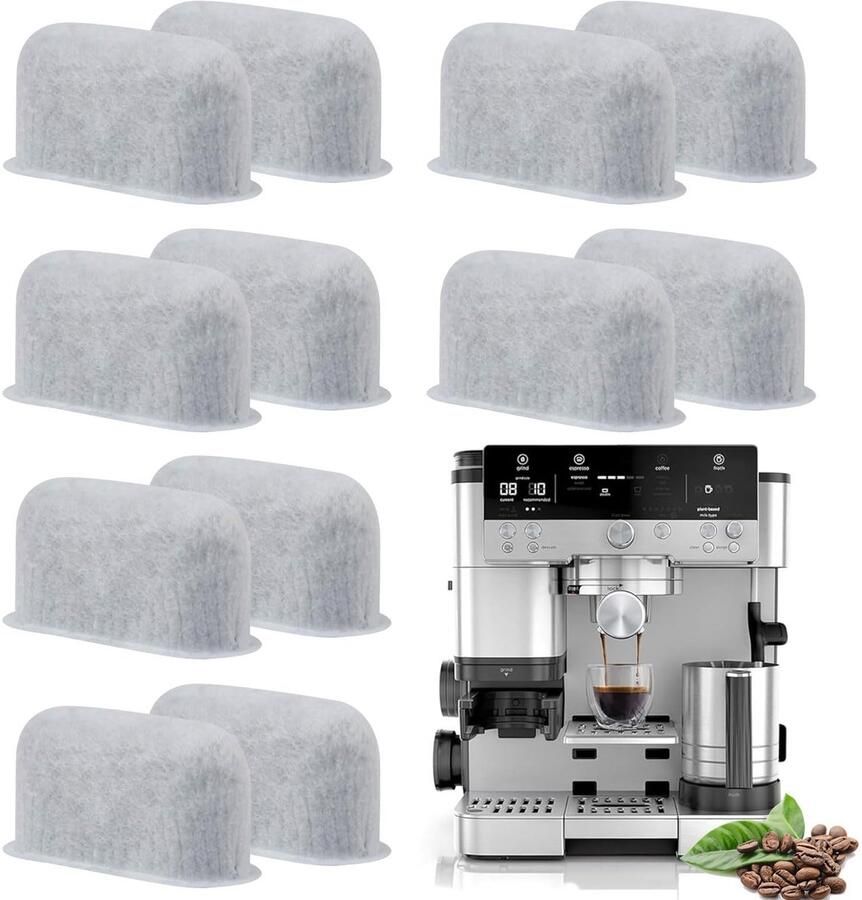 Omgoods Set van 12 Actieve Koolstoffilters voor Koffiemachines