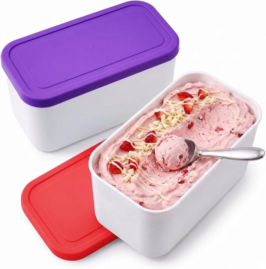 Omgoods Set van 2 IJscontainers voor IJs en Sorbet 1L