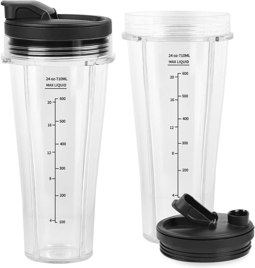 Omgoods Set van 2 Mixer Bekers voor Ninja Blender