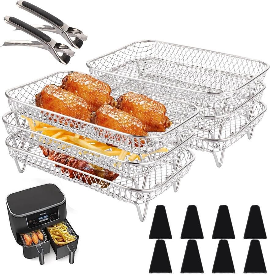 Omgoods Set van 2 Racks voor Airfryer van RVS