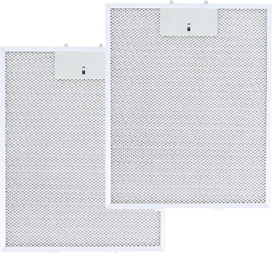 Omgoods 2x Metalen Vettfilters voor Afzuigkappen Aluminium Universeel Vervangfilters