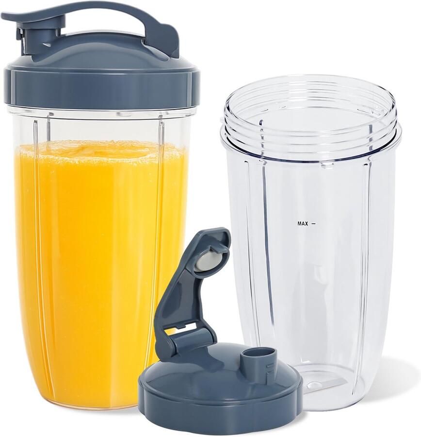 Omgoods Set van 2 Vervangende Glazen met Deksel voor Blender - Foto 1