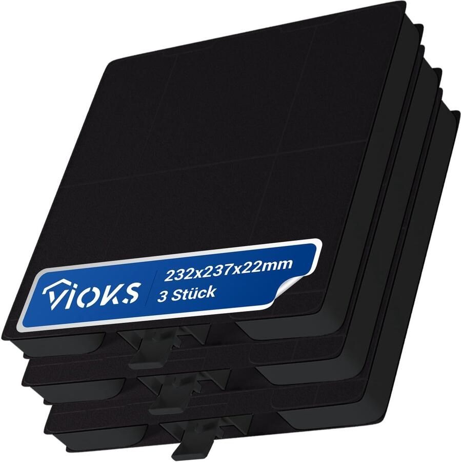 Omgoods Set van 3 koolfilters voor Bosch en Neff afzuigkappen Eenvoudige vervanging