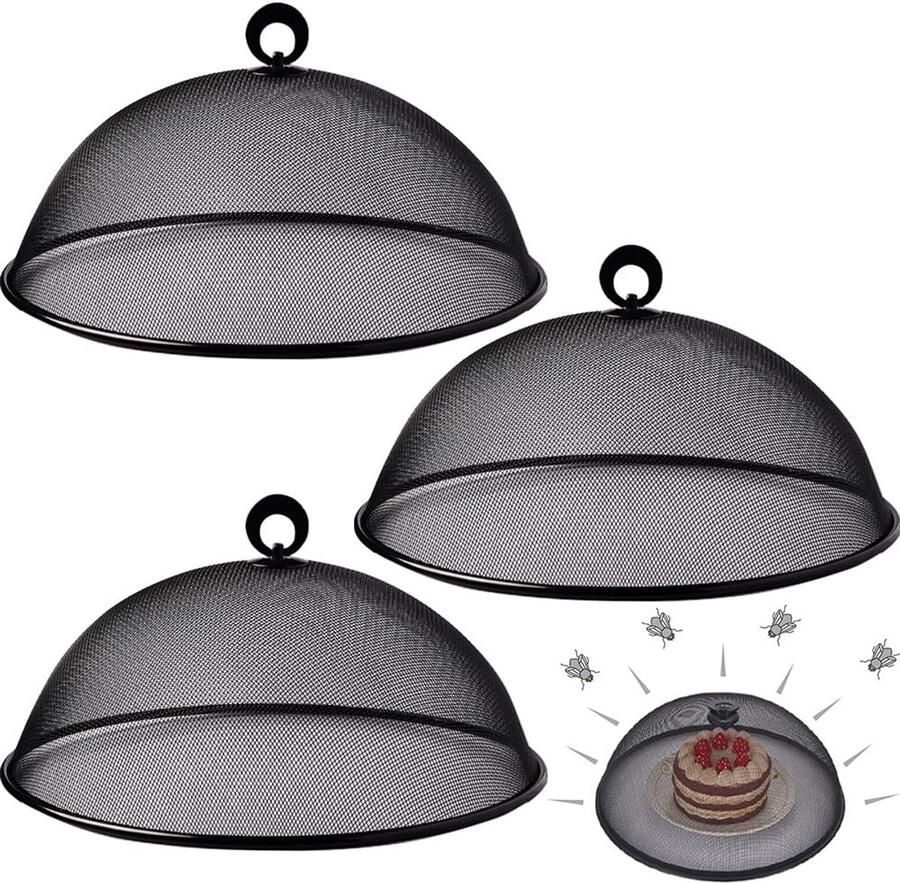 Omgoods Set van 3 Voedselbedekkingen van Duurzaam RVS