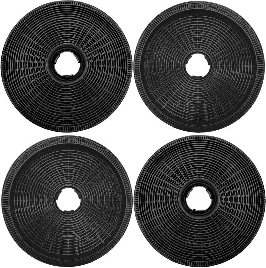Omgoods Set van 4 Actieve Koolfilters voor Afzuigkappen