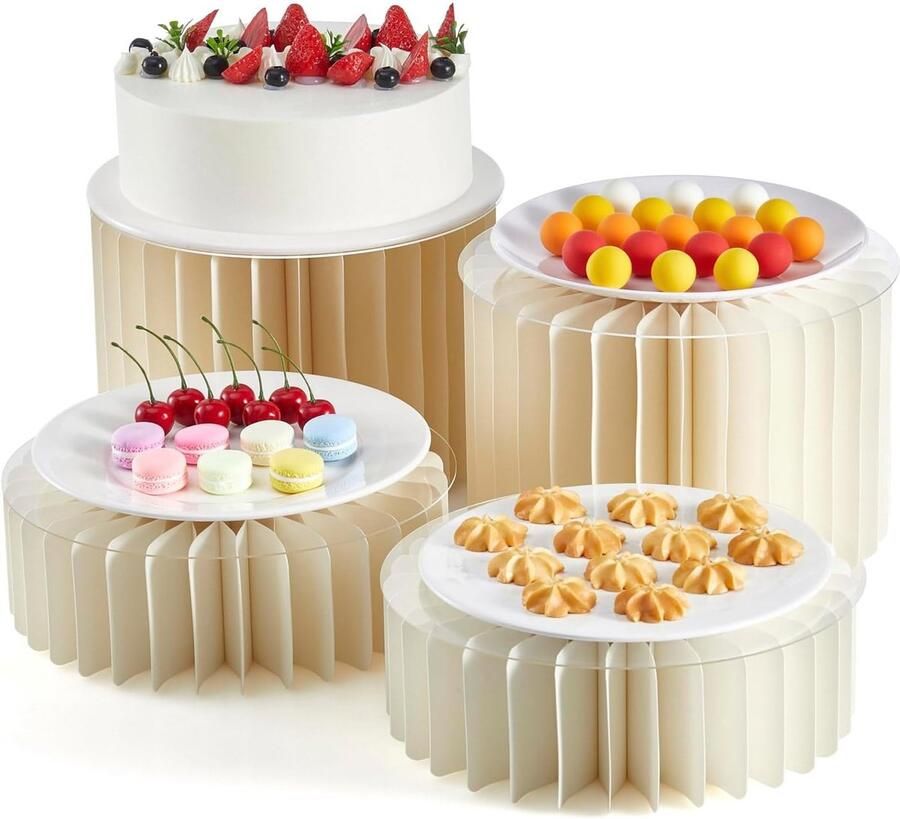 Omgoods Set van 4 Buffet Riser Platforms voor Feestdecoratie