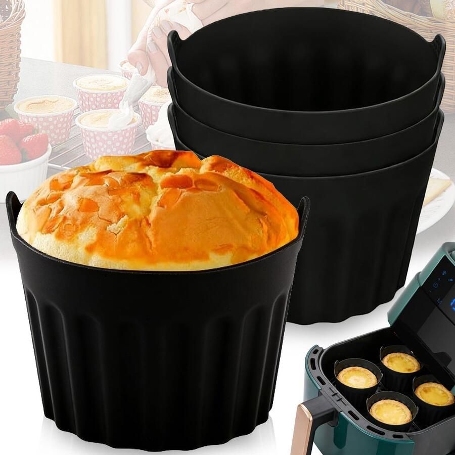 Omgoods Set van 4 Herbruikbare Eieren Mallen voor de Airfryer
