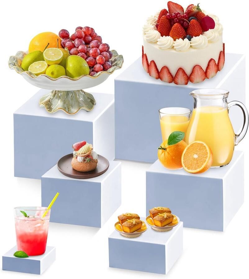 Omgoods Set van 6 Stapelbare Buffet Risers voor Voedselpresentatie