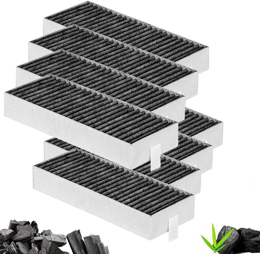 Omgoods Set van 8 Actieve Koolfilters voor Afzuigkappen