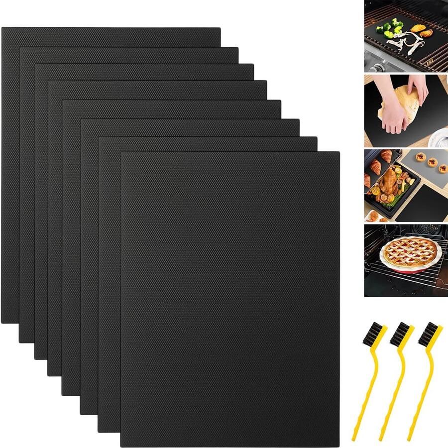 Omgoods Set van 8 Herbruikbare Bakfolies voor de Oven 40x33 cm