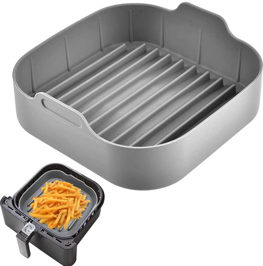 Omgoods Silicone Air Fryer Liner voor 5.5L tot 7L Airfryer Herbruikbaar en Ondersteunt Gezond Koken