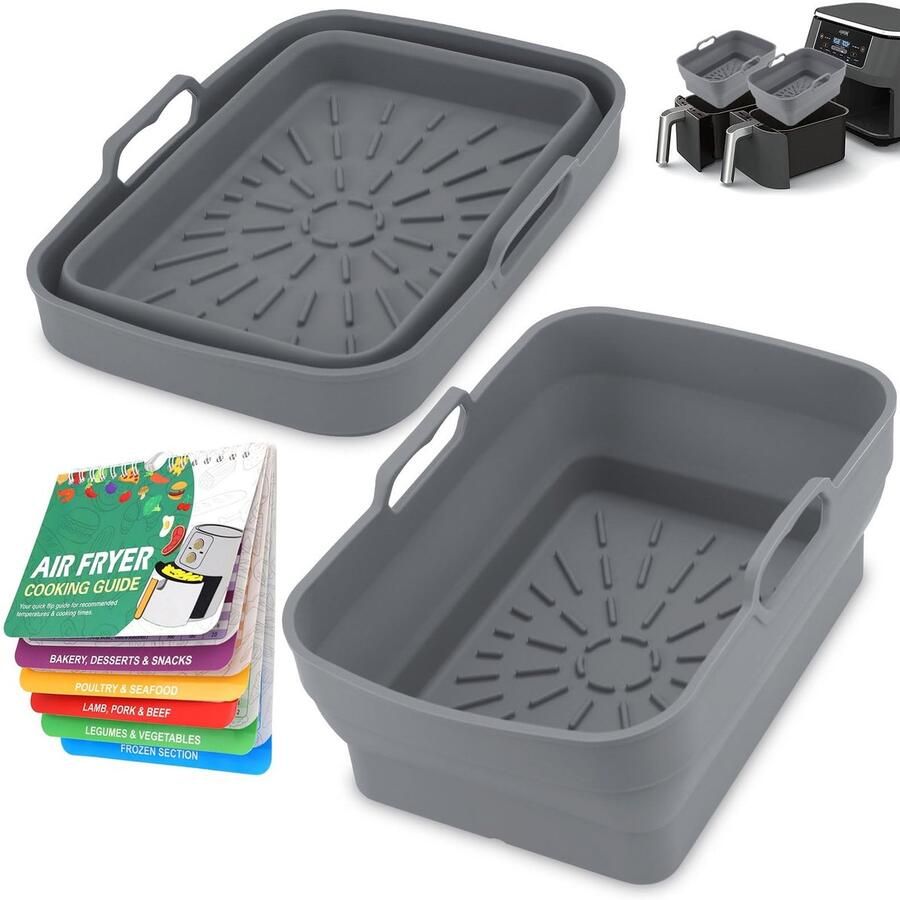 Omgoods Silicone Air Fryer Liners voor NJ Dual AF400UK Air Fryer
