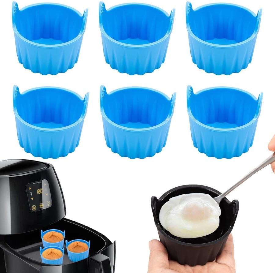 Omgoods Silicone Bakvormen voor Airfryer in Blauw