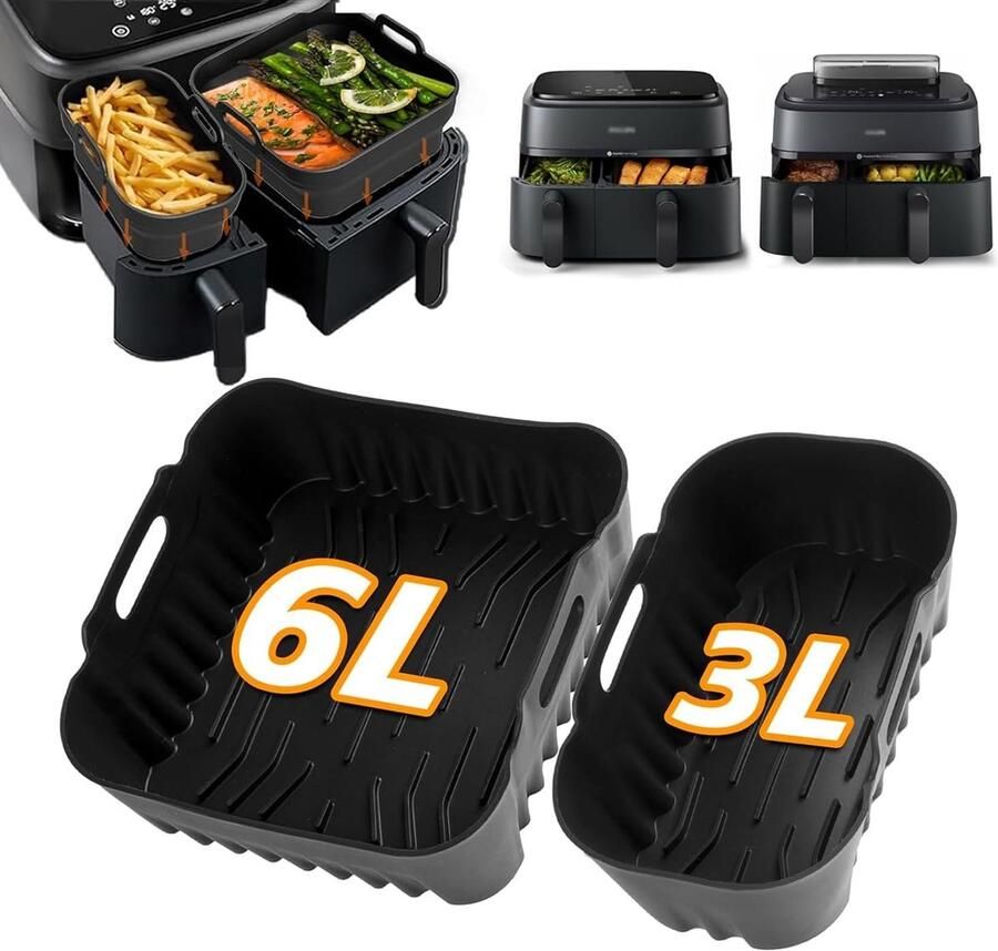 Omgoods Siliconen Inzetstukken voor Airfryer 2 Stuks