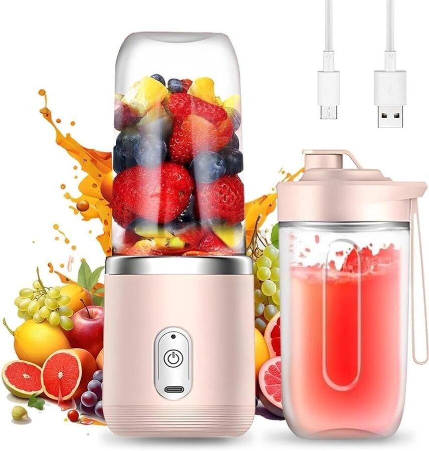 Omgoods Smoothie Maker en Mini Blender USB Oplaadbaar met 6 Blades