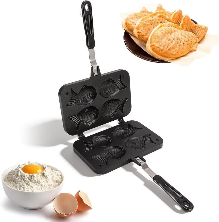 Omgoods Taiyaki Wafel Maker Non Stick Visvormige Bakpan