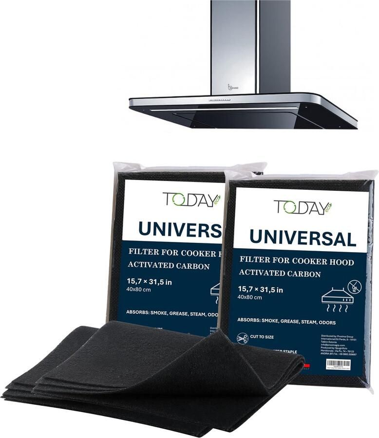 Omgoods Universele Geactiveerde Koolstoffilters voor Afzuigkappen 40x80 cm Dubbelpack