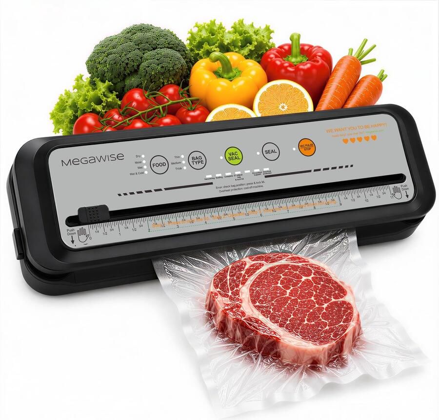 Omgoods Vacuum Sealer Machine met 80 kPa Zuigkracht en Inclusief Zakken