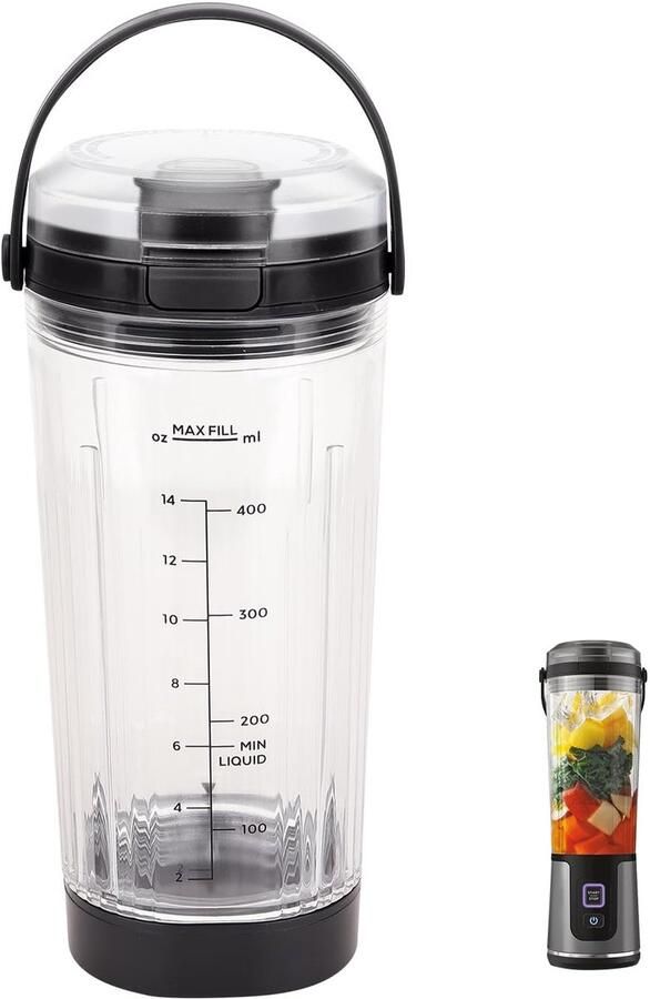 Omgoods Vervangende Blenderbeker met Deksel voor Draagbare Blender