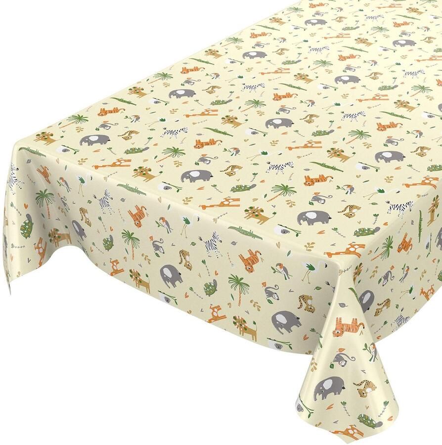 Omgoods Wasbaar Oliekleed met Kinderdieren Motief 240 x 140 cm