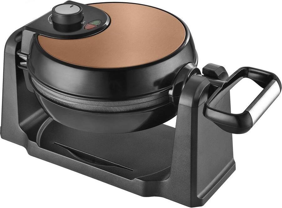 Omkeerbaar Wafelijzer met 1000 W en Ronde Bakplaten