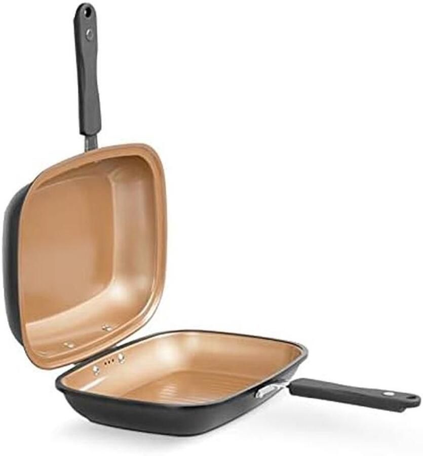 Omkeerbare Dubbele Koekenpan met Antiaanbaklaag voor Koken Braden en Grillen
