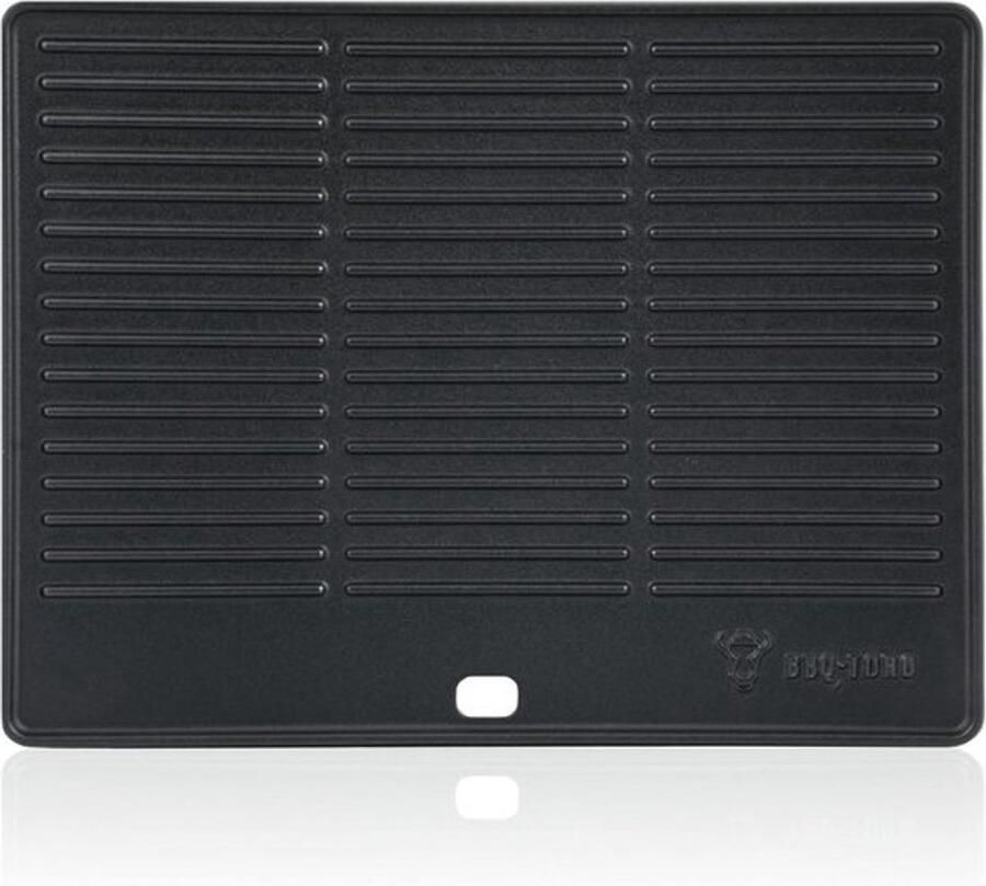 Omkeerbare Gietijzeren Bakplaat 40 x 31 cm Dubbelzijdig Gebruik Ideaal voor BBQ en Grill