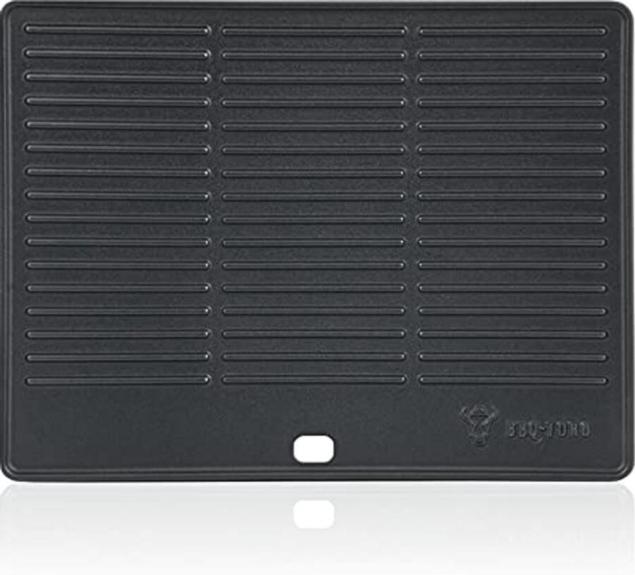 Omkeerbare Gietijzeren Bakplaat 40 x 31 cm Dubbelzijdig Gebruik Ideaal voor BBQ en Grill