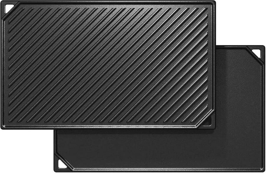 Omkeerbare Gietijzeren Grillplaat 41 8 x 24 cm voor Oven Fornuis en Barbecue 2-in-1 Kookgrill