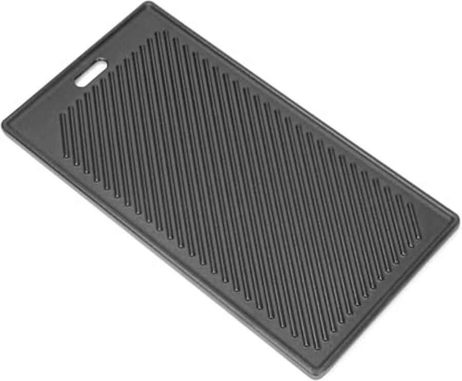 Omkeerbare gietijzeren grillplaat 45 x 24 cm universele grillplaat accessoires voor gasgrills