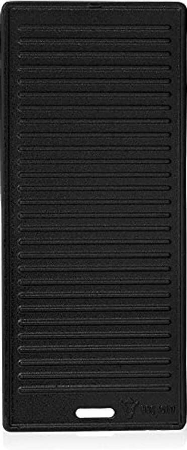 Omkeerbare gietijzeren grillplaat voor BBQ en grill 45 x 19 5 cm Perfect voor vlees vis en groenten