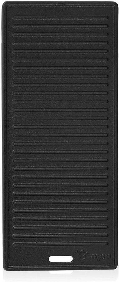 Omkeerbare gietijzeren grillplaat voor BBQ en grill 45 x 19 5 cm Perfect voor vlees vis en groenten