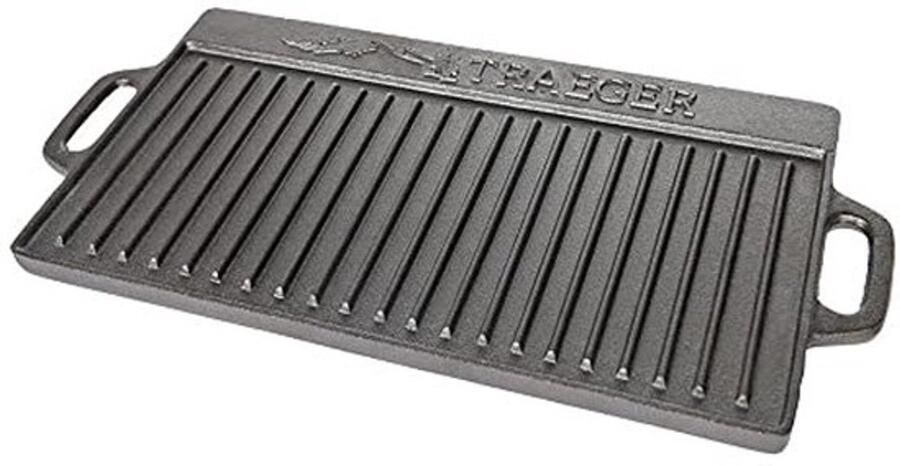 Omkeerbare gietijzeren grillplaat voor pelletgrills 49 5 x 23 5 cm