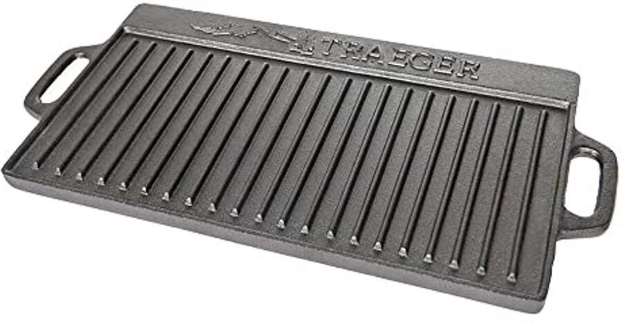 Omkeerbare gietijzeren grillplaat voor pelletgrills 49 5 x 23 5 cm