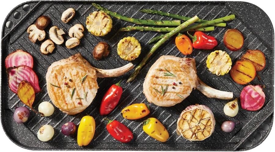 Omkeerbare Grill en Bakplaat voor Fornuis en Oven Non-stick