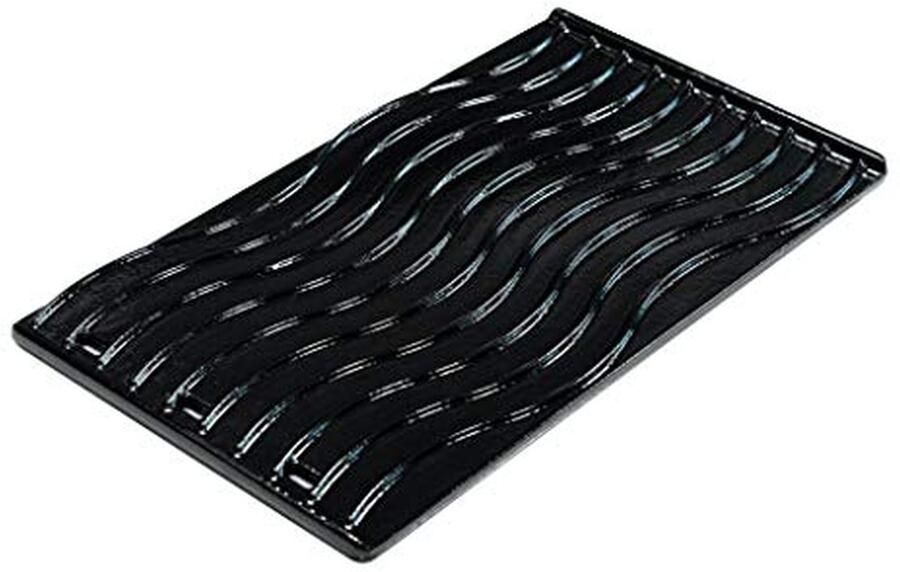 Omkeerbare Grillplaat Bakplaat BBQ Buiten Koken Gladde en Golvende Kant 45 x 254 cm Zwart