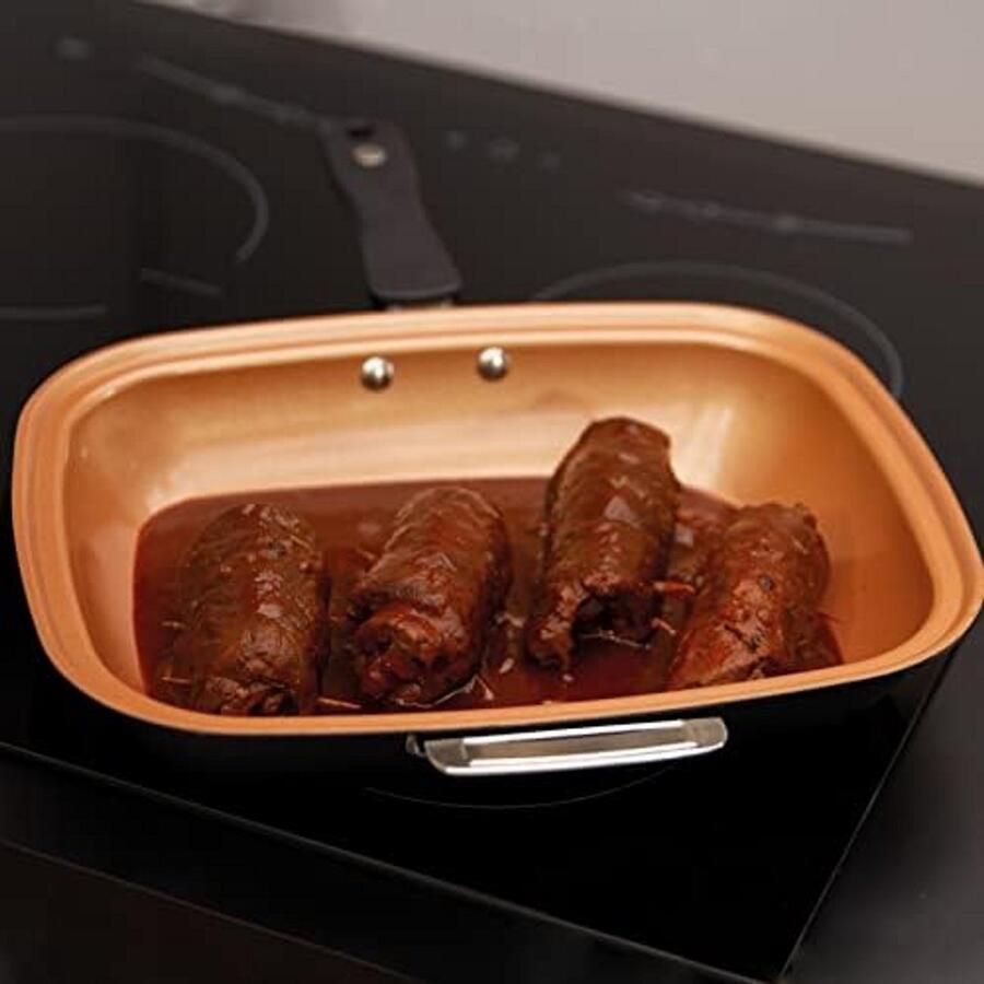 Omkeerbare Koekenpan Dubbele Pan Grill Koken en Braden Dubbelzijdig Grillen 448 x 313 x 93 cm