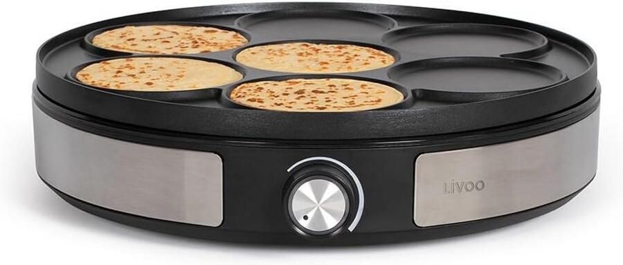 Omkeerbare Pannenkoekenpan 33 cm 1500W en Anti-Aanbaklaag