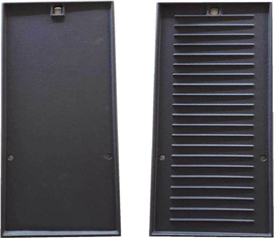 Omkeerplaat Gietijzer Grillplaat Plaat Buiten Koken Glad Gegroefd Dubbelzijdig 225 x 45 cm Zwart