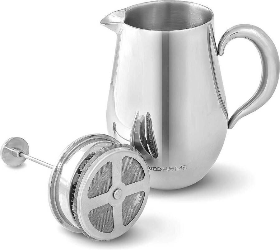 Onbreekbare Cafetiere French Press Koffiezetter 1 Liter met Dubbele Wand voor Thermische Isolatie
