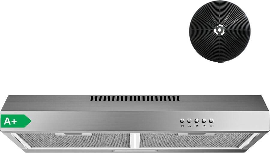 Onderbouw Afzuigkap Keuken Ventilator Geur Weg Vangen Energiezuinig A+ 60 cm Breed Roestvrij Staal