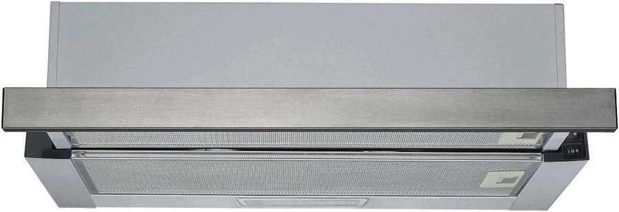 Onderbouwkap Afzuigkap 60cm Zilver Design Uitschuifbaar LED-verlichting 333 m³ h Luchtstroom