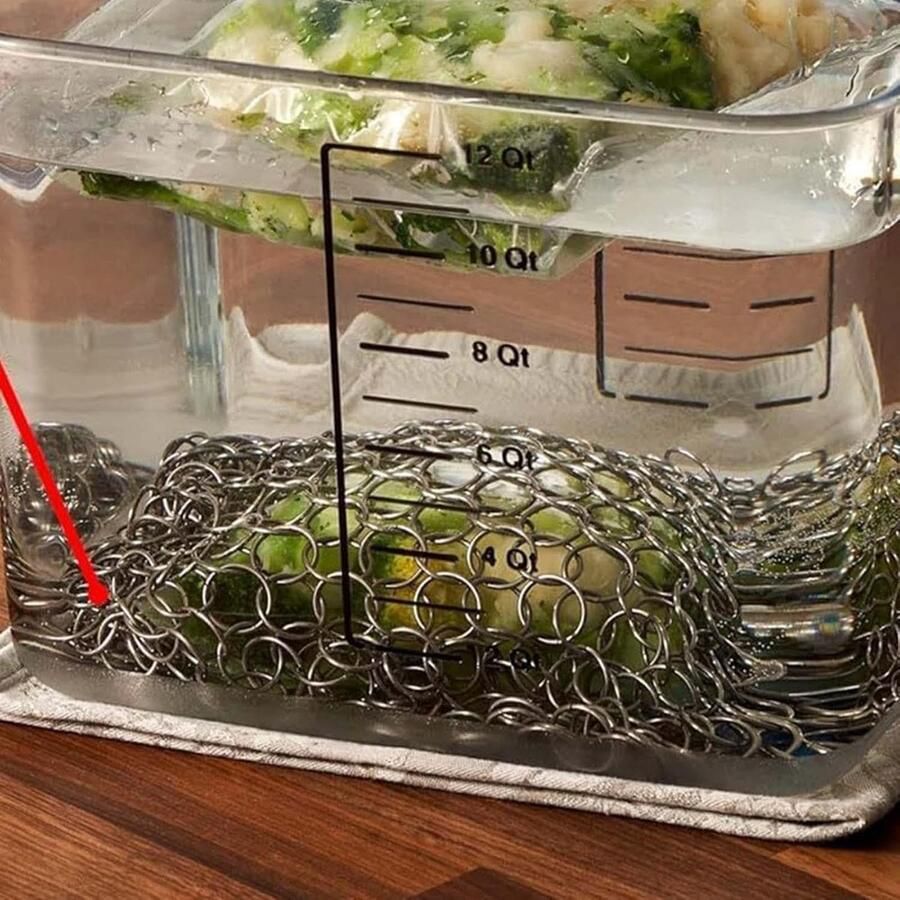 Onderdompelingsgewichtnet Sous Vide Gewicht Koken Stabiliseren 304 Roestvrij Staal 20x20cm Zilver - Foto 2