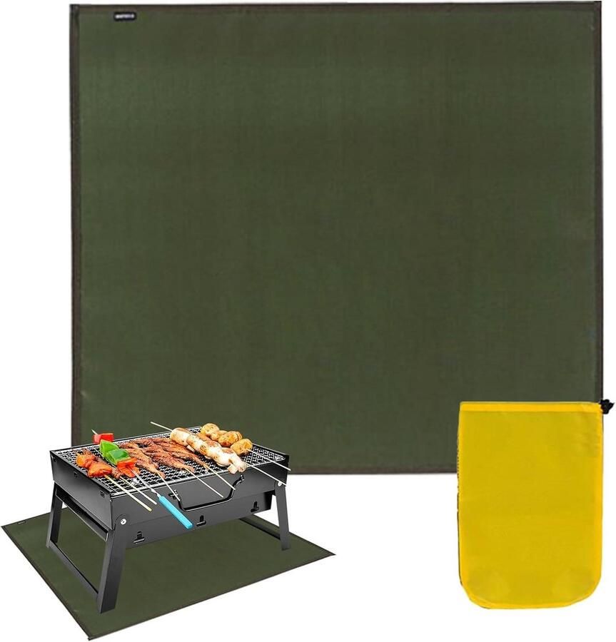 Oven Liners Folie BBQ Mat Grillmat Bescherming Oppervlakken Hittebestendig Glasvezel 61x53 cm Groen
