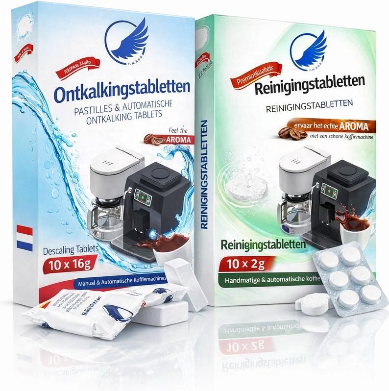 Koffiemachinereiniger Koffiemachine reiniger Reinigingsset Espressomachine 20 10 ECO- Reinigingstabletten 10 Ontkalkingstabletten voor Espressomachines Koffiemachines Koffiezetapparaten Waterkoker