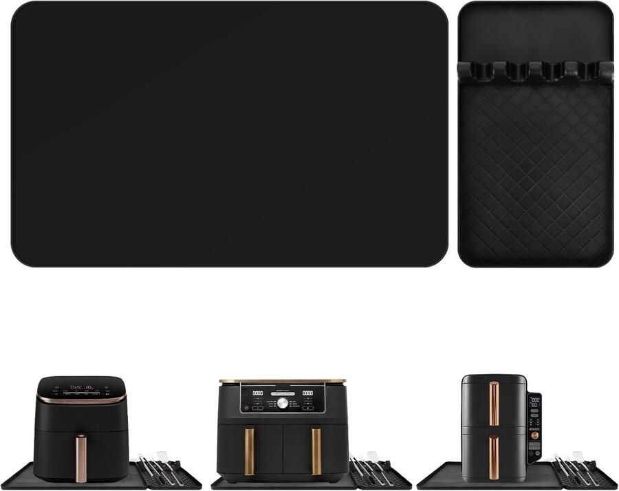 Onderlegger 48 x 30 cm siliconenmat Accessoires voor heteluchtfriteuse keuken Hittebestendige hittebeschermingsmat Keukenwerkblad koffiemachine Siliconenmat voor Ninja Cosori Airfryer